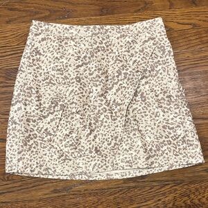 Free People Beige and Brown Animal Print Mini Skirt size 2 NWOT
